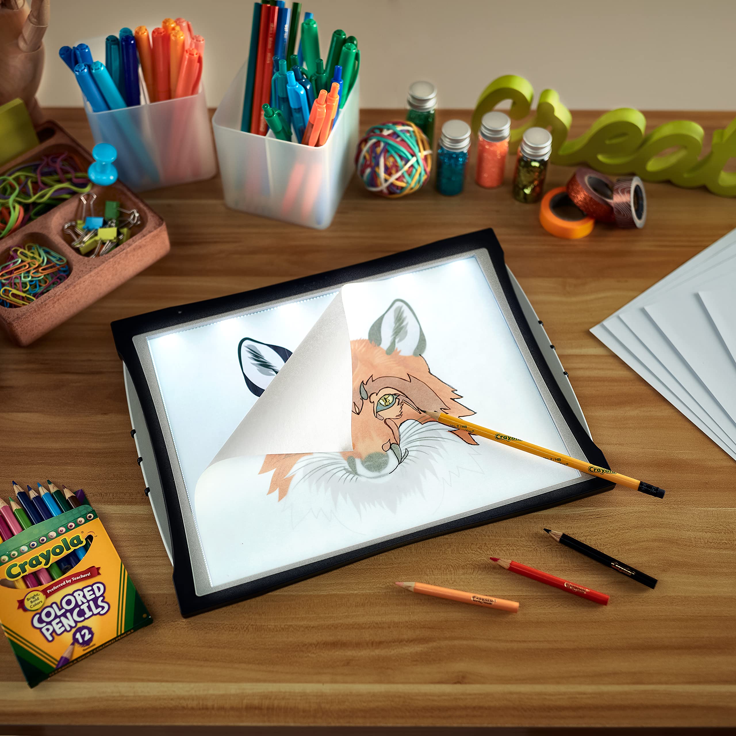 Crayola Light Up Tracing Pad with Night Mode and Colored Pencil Set, Gift, Ages 6, 7, 8, 9, 10 5 Crayola Light Up Tracing Pad with Night Mode and Colored Pencil Set, Gift, Ages 6, 7, 8, 9, 10