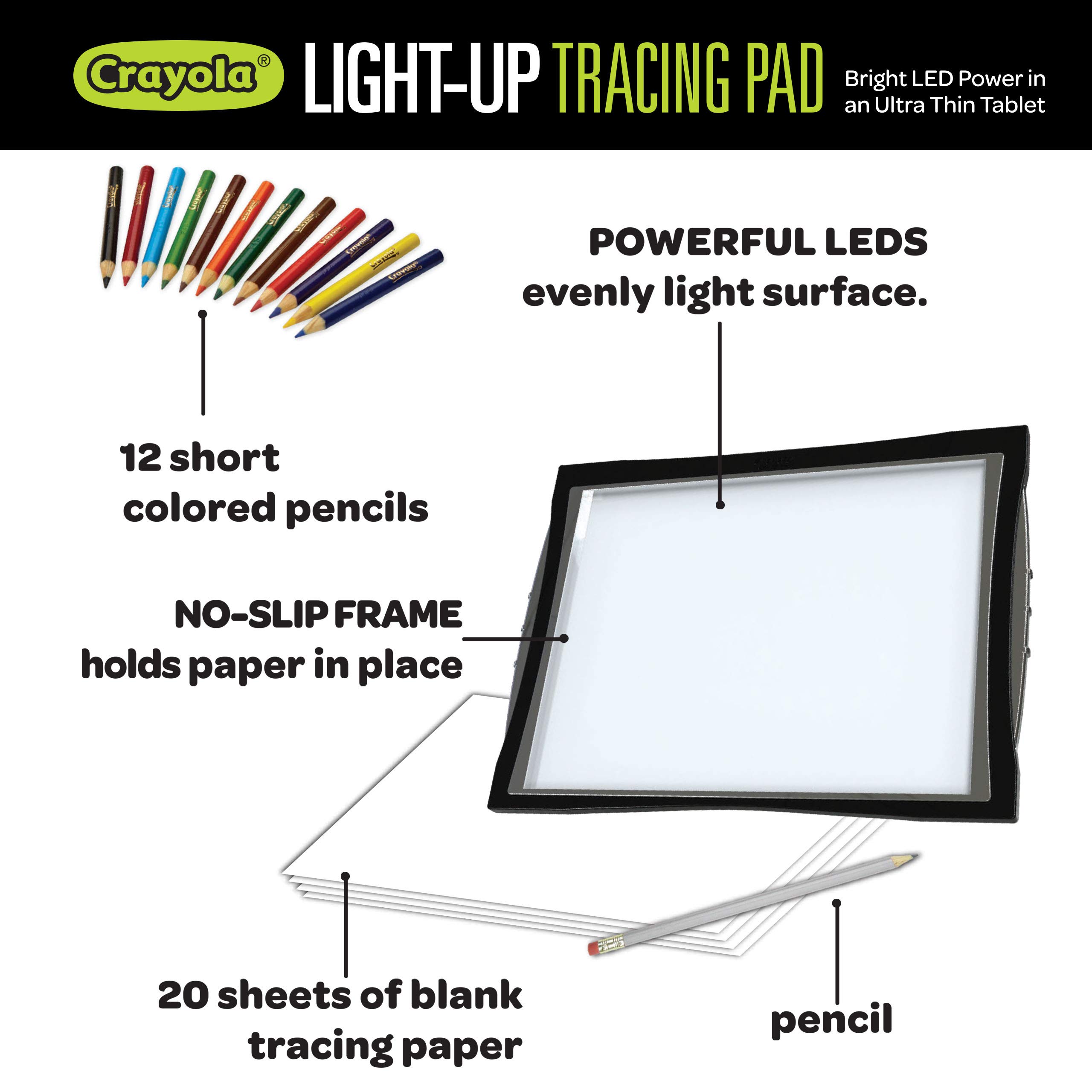 Crayola Light Up Tracing Pad with Night Mode and Colored Pencil Set, Gift, Ages 6, 7, 8, 9, 10 7 Crayola Light Up Tracing Pad with Night Mode and Colored Pencil Set, Gift, Ages 6, 7, 8, 9, 10