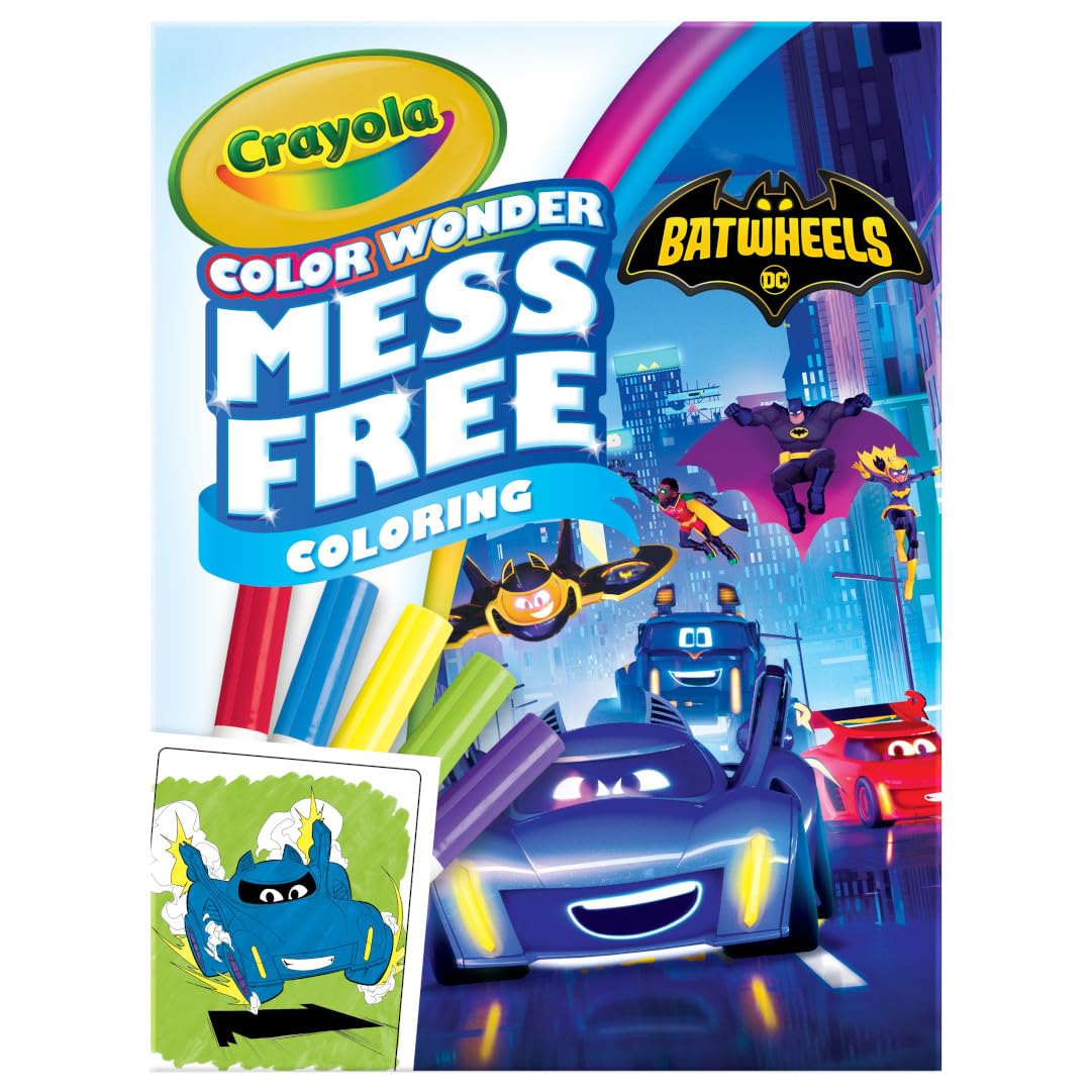 Crayola Batwheels Color Wonder Activity Set, Batman Mess Free Coloring Pages for Toddlers, Batman Gifts, Toys for Boys & Girls