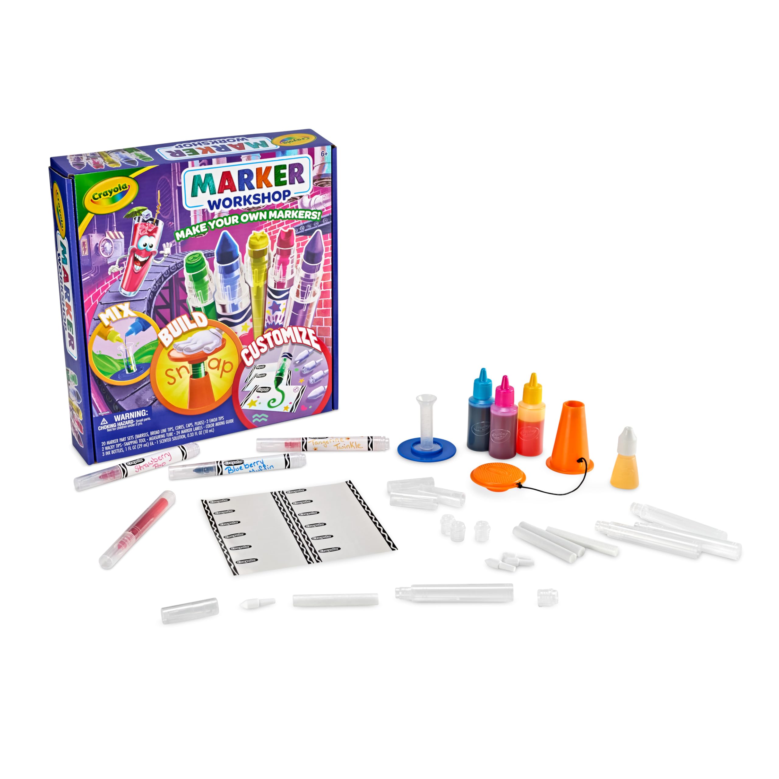 Crayola Marker Maker Kit for Kids (20 Markers), DIY Scented, Emoji, Broad & Fine Tip Markers, Arts & Crafts, Holiday & Christmas Gifts for Boys & Girls, Ages 6+