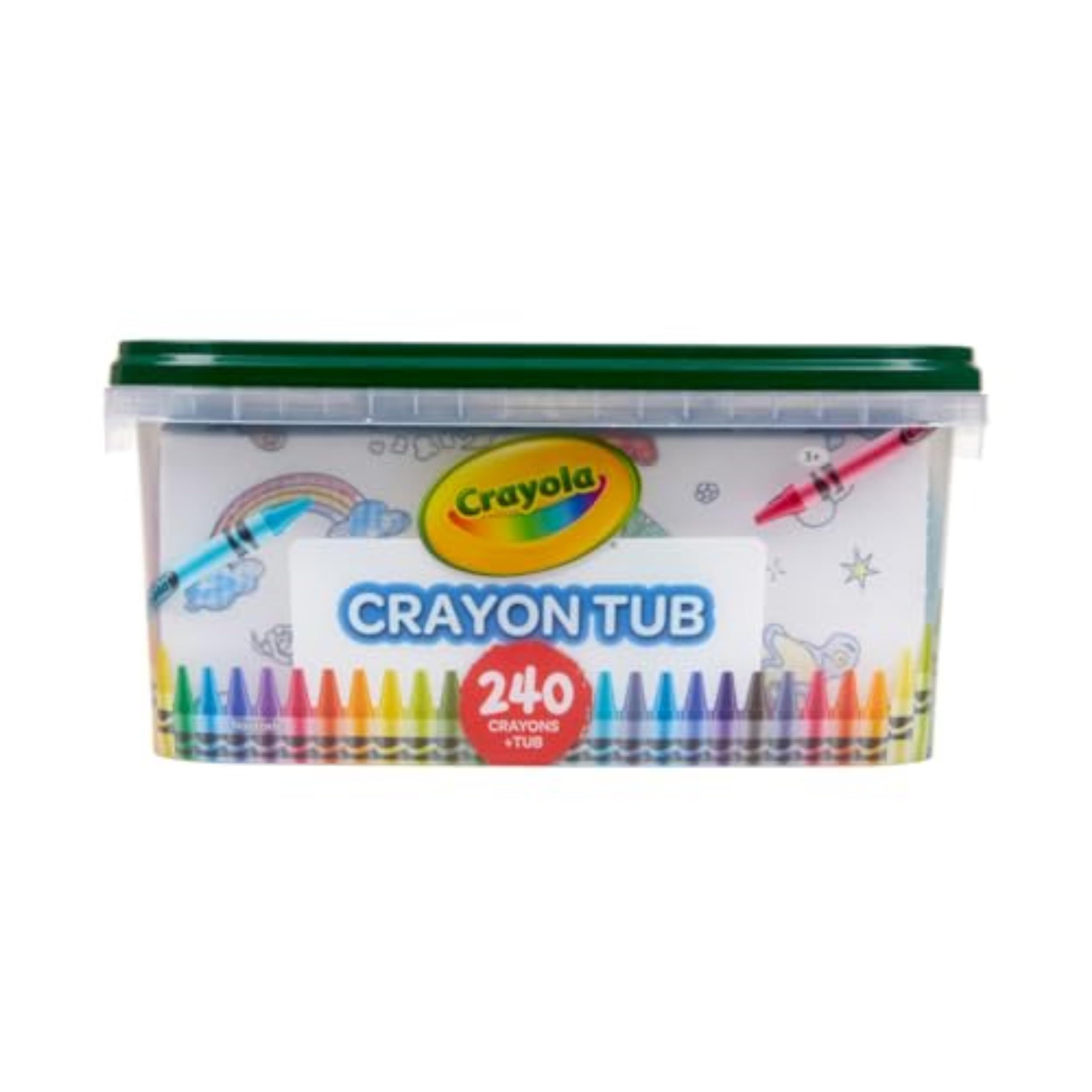 Crayola Crayon Tub (240ct), Bulk Crayons for Kids, Stocking Stuffers for Kids, Holiday & Christmas Gifts for Toddlers, Bag Fillers, Classroom Art Supplies, Ages 3+ [Amazon Exclusive]